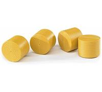 bruder 02344 - 4 balle rotonde, marrone ocra, accessori fasciatore per balle, pressa, azienda agricola