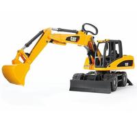 bruder 02445 - escavatore mobile Cat, cantiere, veicolo da costruzione, retroescavatore, giocattolo