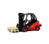 bruder 02511 - Carrello elevatore Linde H30D con gancio di traino, 2 pallet, car