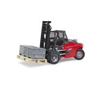 Bruder Carrello elevatore Linde HT160D 02513 con pallet e 3 gabbie Muletto