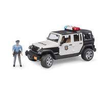 bruder 02526 - Jeep Wrangler Unlimited Rubicon veicolo della polizia con agenti ed equipaggiamento della polizia, modulo luci e suoni