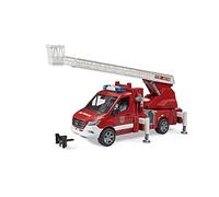 bruder 02673 - MB Sprinter dei vigili del fuoco con scala girevole e pompa | Modulo luci e suoni, veicolo di emergenza Mercedes-Benz, autopompa, veicolo di soccorso, giocattolo, scala 1:16