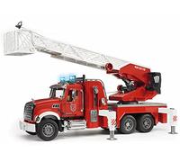 bruder 02821 - Autoscala MACK Granite con pompa, veicolo d'emergenza, camion dei pompieri