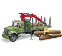 Bruder 02824 Camion Mack Trasporto Tronchi con Gru Granite 4 anni+