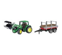 bruder 1142 John Deere Trattore 6920 con caricatore frontale + rimorchio in leg