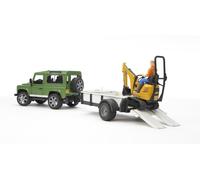 Bruder: 2593 - Land Rover Defender C/Rim.Trasp. Jcb Micro Escavatore Con F...