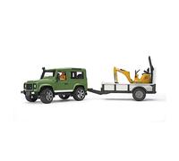 BRUDER Land Rover Defender with trailer, CAT and man