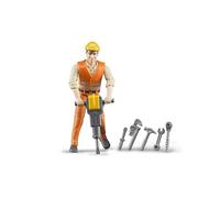 bruder 60020 - operaio edile bworld con accessori, figura giocattolo