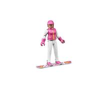 bruder 60420 - bworld snowboarder donna con snowboard, casco, guanti, sportiva invernale, figura giocattolo