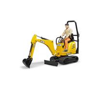 bruder 62002 - Microescavatore JCB 8010 CTS con operaio, veicolo da costruzione, miniescavatore, figura giocattolo