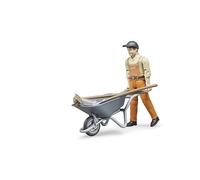 bruder 62130 - set di figure bworld operaio comunale, figura giocattolo, operaio edile