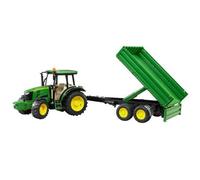 Bruder BRD02108 John Deere 5115 M con Rimorchio Dotato di Sponde