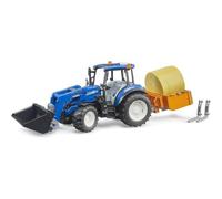 Bruder BRD02187 Trattore New Holland T5.120 con Benna e Balla Fieno