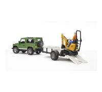 BRUDER Land Rover Defender with trailer, CAT and man