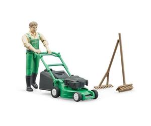 Bruder BRD62103 BWorld - Giardiniere con tosaerba e attrezzi