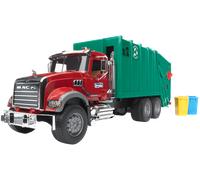 Bruder Camion dei Rifiuti MACK Granite con 2 Bidoni - 1 pz.