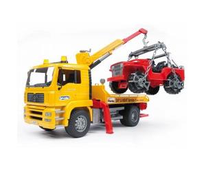 Bruder Camion Soccorso stradale MAN TGA con Rimorchio e Paranco Veicolo Giocattolo Scala 1:16 per Bambini da 4+ Anni - 02750