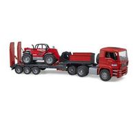 Bruder 02774 Camion MAN TGA con rimorchio a pianale ribassato e caricatore 1:16