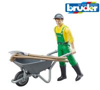 Bruder Giocattoli 62610 Gioco Figura Contadino/Gardener Carriola Scopa Forca 1: