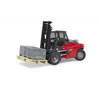 Bruder Carrello elevatore Linde HT160D 02513 con pallet e 3 gabbie Muletto