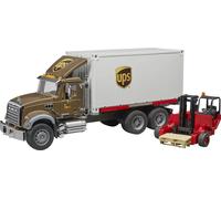 Bruder MACK Granite UPS Camion per Logistica con Carrello Elevatore - 1 set