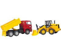 Bruder MAN TGA Camion Ribaltabile e Pala Gommata Articolata FR130 - 1 set