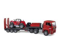 Bruder 02774 Camion MAN TGA con rimorchio a pianale ribassato e caricatore 1:16