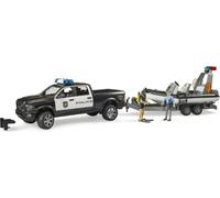 Bruder Pick-up Polizia con Modulo L+ S, Rimorchio e Barca, Poliziotta e Sommozzatore - 1 pz.
