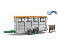 Bruder rimorchio per il trasporto di animali con mucca 1:16
