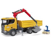 Bruder 03551 Scania Super 560R Camion Ribaltabile con gru e Accessori Veicolo da