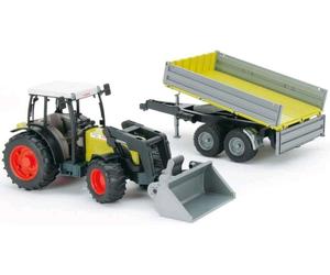 Bruder Scatola Trattore Claas Verde Con Forcella E Rimorchio 01998 Fattoria
