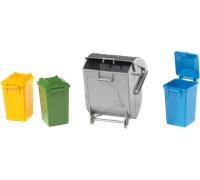 Bruder Set Bidoni dei Rifiuti (3 Piccoli e 1 Grande) - 1 pz.