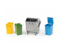 Bruder set di bidoni e container per camion della spazzatura 1:16