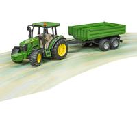 Bruder Trattore John Deere 5115 M con rimorchio dotato di sponde