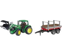 Bruder Trattore John Deere 6920 con Caricatrice Frontale + Rimorchio per Legname - 1 pz.