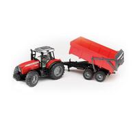 Bruder trattore MASSEY FERGUSON con rimorchio ribaltabile, rosso
