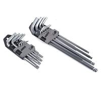 Brüder Mannesmann Set di Chiavi a Brugola 18 pz, CV, TÜV/GS | M18170 | Chiavi esagonali, Torx e a testa sferica, per angoli difficili da raggiungere, con supporto pieghevole, per auto e bici