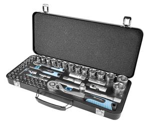 Brüder Mannesmann Werkzeuge Quantool Q25010 - Set di punte e chiavi a bussola, 56 pezzi