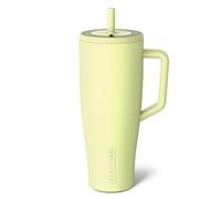 BrüMate Era - Bicchiere con manico e cannuccia, 100% a tenuta stagna, con coperchio e cannuccia flessibile SoftSip, in acciaio inossidabile, base adatta al portabicchieri, 1134 g, 1134 g (rosa perato)