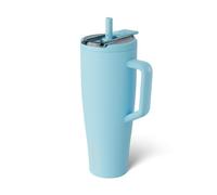 BrüMate Era Flip - Bicchiere con cannuccia ribaltabile coperta, 100% a tenuta stagna, realizzato in acciaio inossidabile, base adatta al portabicchieri, 1180 ml, colore: Ghiacciaio