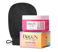 BRÜUN Body Scrub Cream- A 6.7 Fl oz. Scented Natural Body Exfoliating Scrub with vitamin E for Skin care- Pure Fluffy and Gentle Sugar Scrub for Women, Men and Girls