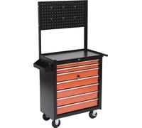 Brugel Carrello Porta Utensili Attrezzi con Cassettiera Nero e Arancione 61.5x33x76 cm - BD0001