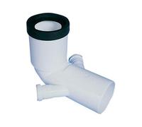 Brugel Curva Wc Prolungata + 2 Attacchi Scarico Idrico PP Bianco mm 90x40
