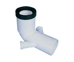 Brugel Curva Wc Prolungata + 2 Attacchi Scarico Idrico PP Bianco mm 90x40