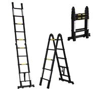 Brugel Scala Telescopica Pieghevole 10 Gradini 320x67x7 cm Nero 30A726F