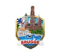 Bruges Belgium - Magnete da frigorifero 3D per souvenir, collezione di decorazioni per la casa e la cucina