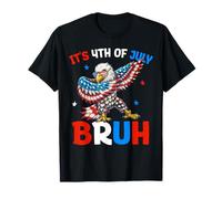 Bruh 4 luglio Ragazzi Uomini Dab Bald Eagle Bandiera Americana Maglietta