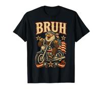 Bruh Bald Eagle 4 luglio USA American Freedom Cool Biker Maglietta