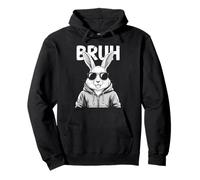 Bruh Bunny Face with Sunglasses Easter Day for Boys Men Kids Felpa con Cappuccio