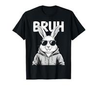Bruh Bunny Face with Sunglasses Easter Day for Boys Men Kids Maglietta